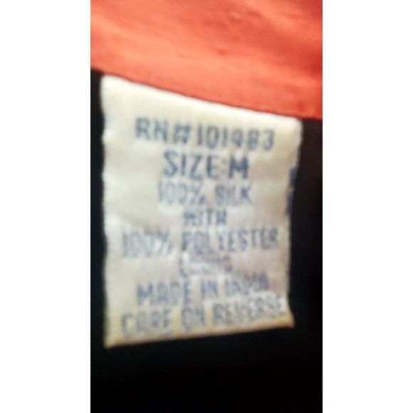 Bleu Bayou Jacket Open Blazer Silk Embroidered MED Art to Wear Coral/Red/Black - Picture 10 of 11